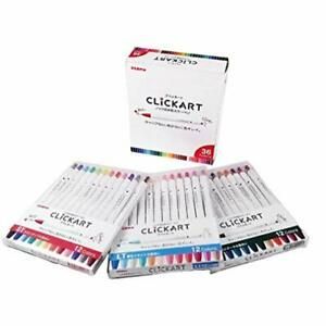 Zebra Clickart Water-Based Pen 36 Colors Set, Wyss22-36C
