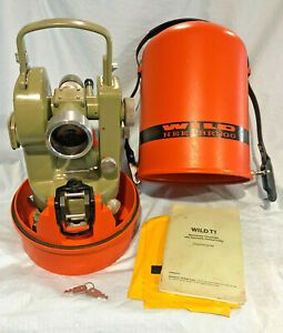 Wild Heerbrugg T1 Micrometer Theodolite Bullet &amp; Transit Case #268460 Swiss Made