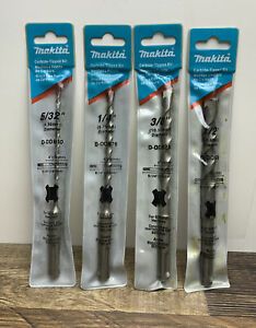 Makita Carbide SDS Plus Masonry Drill Bit-Lot of 4! 5/32, 1/4”, 3/8”, 1/2”! New