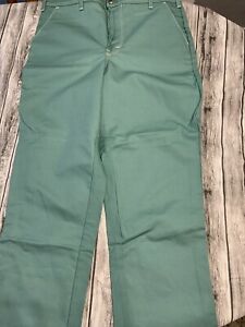 Green Flame Resistant Retardant Weld Arc Protect Pants 40 X 30 Sager