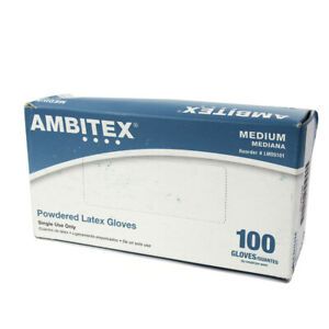 Ambitex LMD5101 Beige M 4 Mil Powdered Latex Glove (100 Pcs)