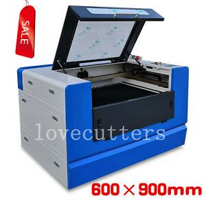 900600mm 80W CO2 laser engraving and cutting machine blade table with rotray