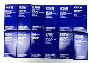Epson TM-6000II Dot-Matrix Printer Black Ribbon Cartridge ERC-32B - 12 Pack