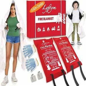 Fire Blankets - Large &amp; Small Combo Pack | Fire Suppression Fireproof Blanket
