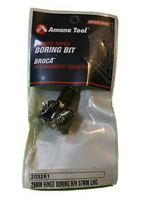 Amana 203261 Carbide Tipped Hinge Boring Bit R/H 26mm D x 57mm Long x 10mm Shank