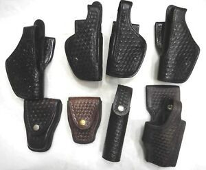 LOT 8 pc DON HUME/TEX SHOEMAKER POLICE GUN HOLSTER,HANDCUFF,MACE