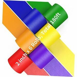 Colored Masking Tapes Colored Tapes 2 inch Wide x 10 Yards Long x 6 Rolls
