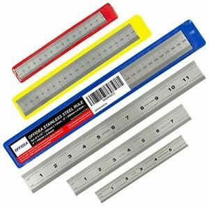 Offidea Machinist Ruler Set 6 8 12 inch - Rigid Stainless Steel Ruler with In...