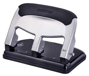 Bostitch HP40 EZ Squeeze 40 Sheet 3 Hole Punch - Silver/Black