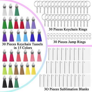 120Pcs Sublimation Keychain Blanks Bulk Sublimation Keychain Blanks Set -A