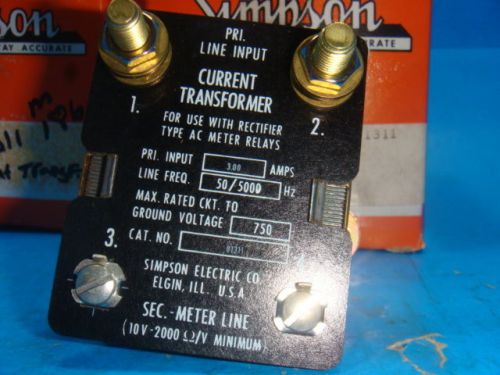 New lot of 3 simpson current transformer cat. # 01311, model: 186, 3 a, nib for sale