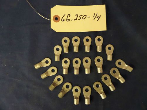 20) 6 gauge battery / welding / electrical cable tinned copper lugs .250 1/4&#034; for sale