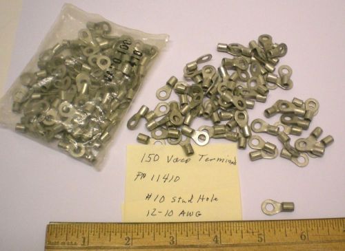 VACO 150 Uninsul Crimp Ring Terminals 12-10AWG, #10 Stud Hole, Made in USA