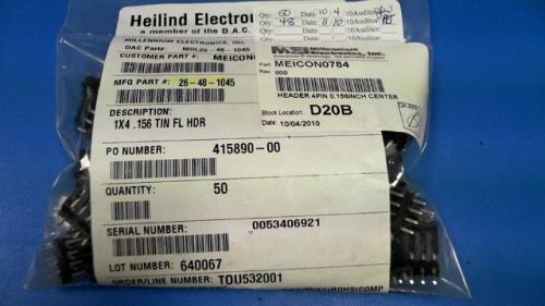 Header header 4-pos .156 vertical tin molex 26481045 for sale