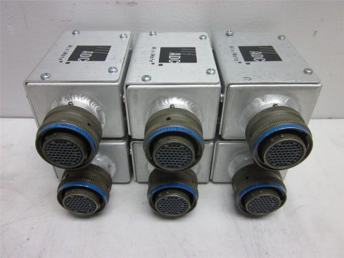 Lot 6 adc minimate kg-84 fixed plant adapter elmb-02 amphenol connector 4-26307 for sale