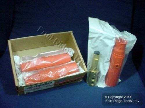3 leviton orange 17 series male cam-type plugs dual set screw 690a 600v 17d22-o for sale