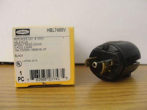 Hubbell hbl7485v midget twist lock plug   125/250v for sale