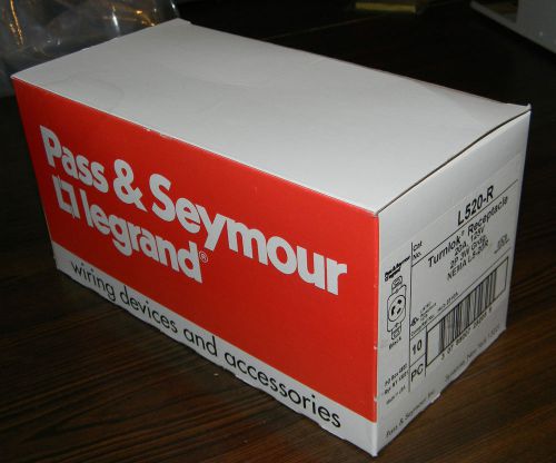 BRAND NEW Pack of (10) Model#: L520R Pass &amp; Seymour Turnlok Receptacle 20A 125V