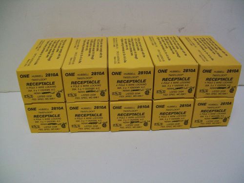 Box of (10) Hubbell 2810A Receptacle 30 Amp 120/208V 3 Phase 4P5W Nema L21-30R
