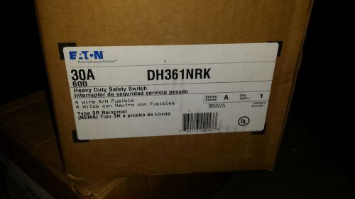 NIB Eaton / Cutler-Hammer DH361NRK 600V, 30A,  3P 4W, SN, Fusible, N3R, HD, NIB