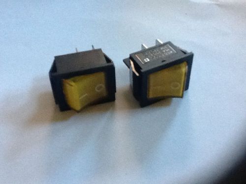 2pc yeloow light kcd4 on off rocker switch 250v 15a/125v 20a 31x25.5mm cqc rohs for sale