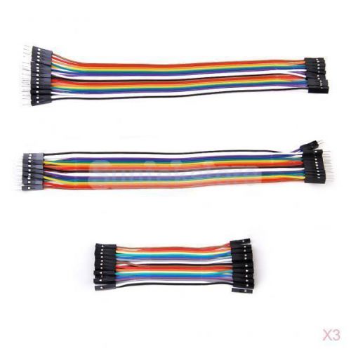 3x 60pcs 10cm/20cm dupont wire connector cables 1p-1p test lines for pcb project for sale