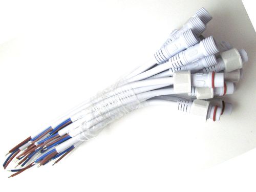 10 pairs white 2pin waterproof connector plug cable male female cord 0.75 for sale