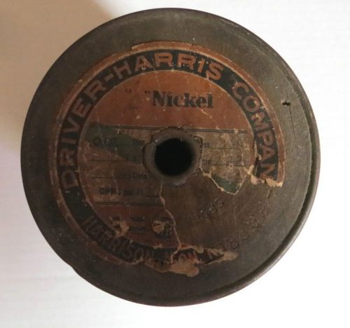 Antique vintage driver-harris wooden spool nickel wire 3 lbs. .012 size for sale
