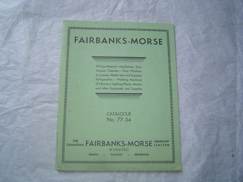 Canadian Fairbanks Morse elect wiring material motors catalog no. 77-34 manual
