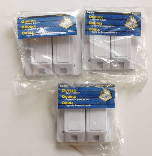 Lot of 3 carlon two gang white weatherproof duplex box cover e9g2ddm ships free! for sale