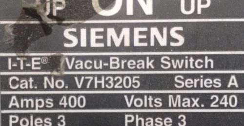 Siemens 400 amp vacu-break switch