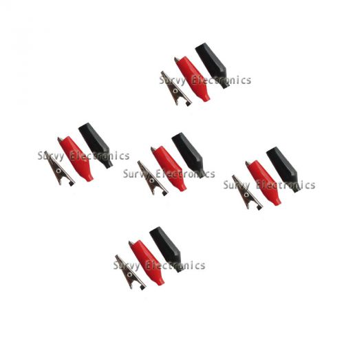 5 Pair red and black 28mm PVC Insulated Crocodile Test Clip Total 10pcs
