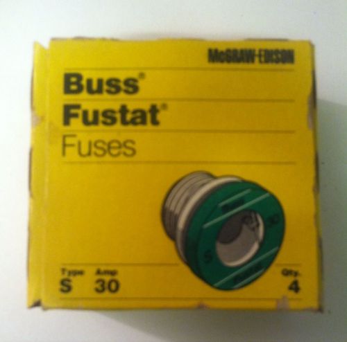 Buss Fustat Fuses Type S 30 Amp/ McGraw-Edison Four Pack