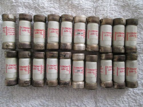 20 bussmann t-tron jjs-10 current limiting 600v 10a class t fuse (20) total for sale