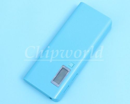Blue 5V 2A 1A Dual-USB 18650 Battery Mobile Power Bank Charger Box F Phone LED