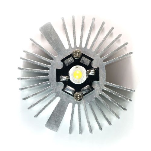 2pcs 2x0.9inch Round Sunflower Aluminum Alloy HeatSink for 1-5W LED Silver White