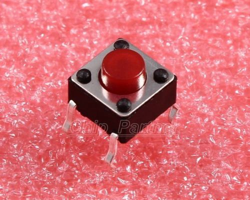 50pcs red button 6*6*5mm button tact switch microswitch 6x6x5mm for sale