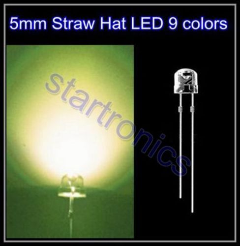 Warmwhite 5mm straw hat led, ultra bright 5mm warm led diode 100pcs freeshipping for sale