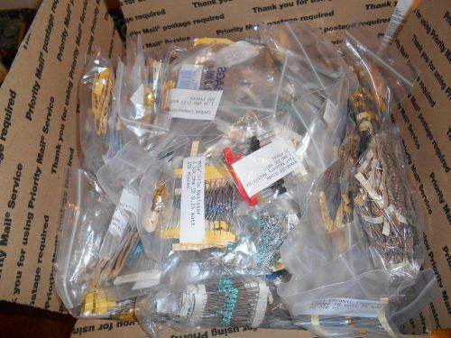 10 POUNDS Resistors, Capacitors, Diodes etc  ALL NEW PARTS Bagged and Marked!!