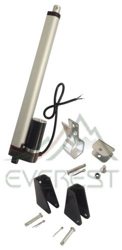 Heavy duty 12&#034; linear actuator stroke w/ tilt &amp; mounting brackets 200lb max 12v for sale
