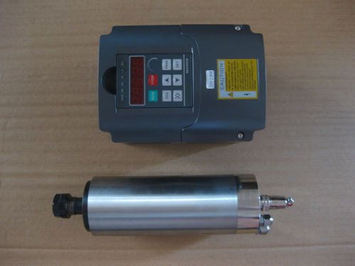 A water-cooled spindle motor 2.2kw with a vfd inverter controller as a set for sale
