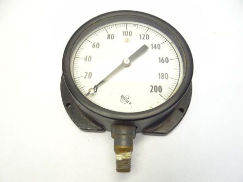 Vintage ashcroft usa large 200 lbs steam pressure industrial machine gauge parts for sale