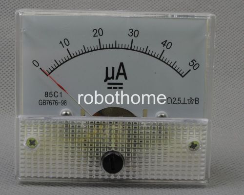 50UA DC Ammeter 85C1 Head Pointer Mounting Head Current Measuring Panel Meter
