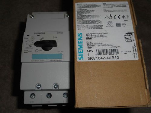 New in box! siemens 3rv1042 4kb10 motor starter protector 57-75 amps 3rv10424kb for sale
