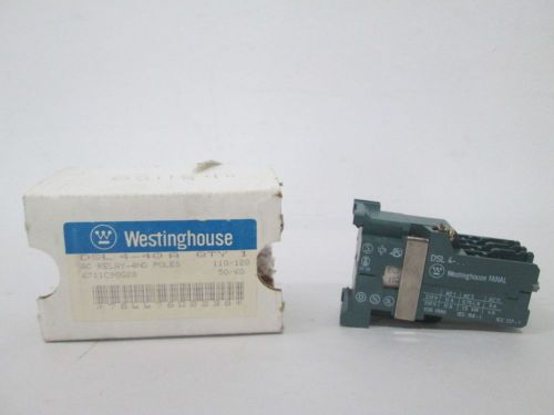 NEW WESTINGHOUSE DSL4-40A CONTROL RELAY 110/120V-AC 1.5KW 12A AMP D294685