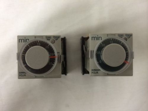 2 omron timer h3ja-8c 30 seconds 100-120 vac c/w bases for sale