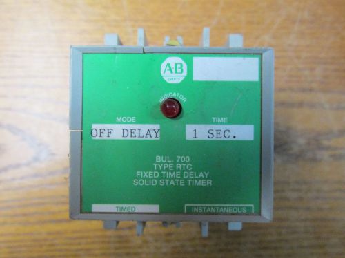 Allen Bradley 700-RTC40Z010U1 Fixed Time Delay Relay Solid State Timer 1 Second