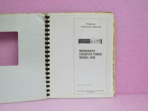 Monsanto manual 1010 counter/timer preliminary instruction manual w/schematics for sale