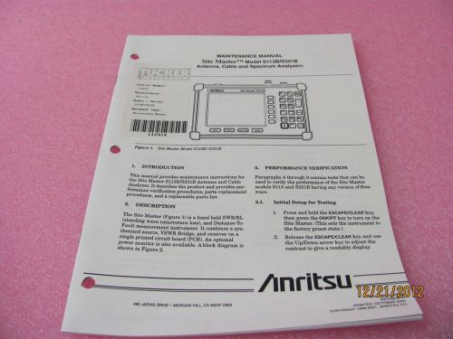 ANRITSU S113B/S331B Antenna, Cable &amp; Spectrum Analyzers - Maintenance Manual