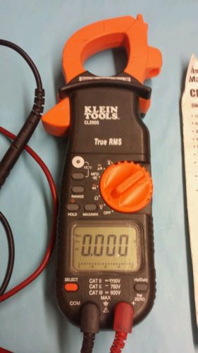 KLEIN TOOLS CL 2000 TRUE RMS CLAMP METER WORKS GREAT WITH NO RESERVE